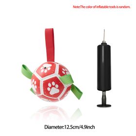 Interactive Dog Toys, Dog Soccer Ball With Straps, Dog Football, Dogs Balls For Small Size Dog Water Toy Indoor & Outdoor, Gift For Dogs (Option: A-5inch)